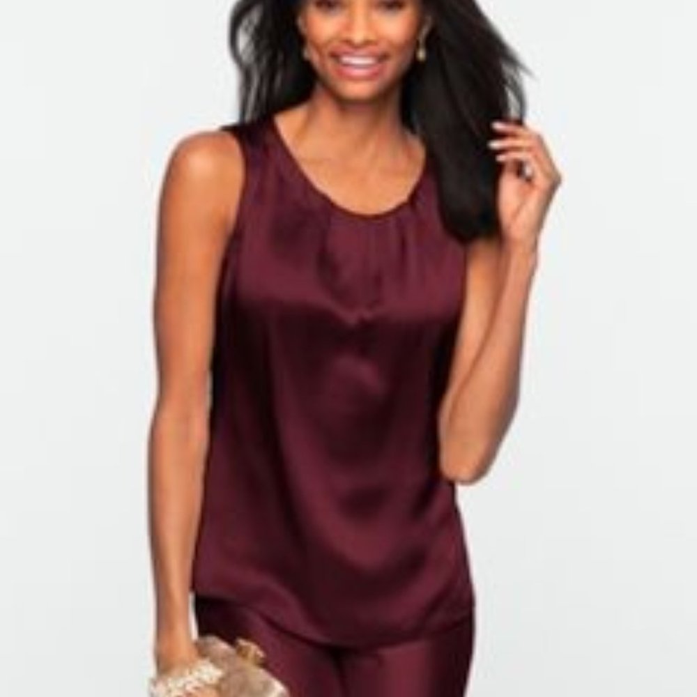 Burgandy Talbots Silk Tank NWT